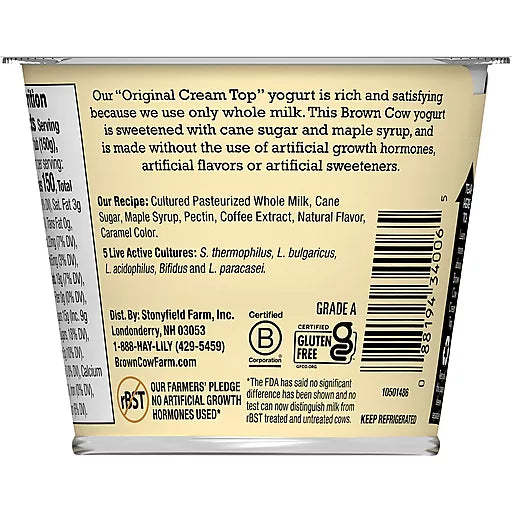 Brown Cow Coffee Whole Milk Yogurt